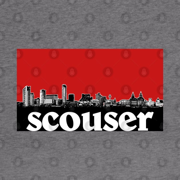 Scouser / Liverpool Red Skyline Design by DankFutura